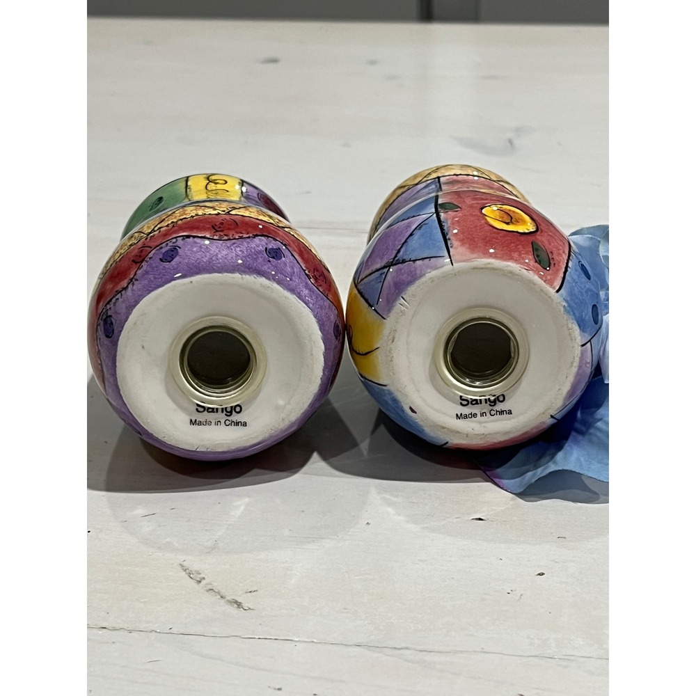 Sango Colorful Ceramic Salt and Pepper Shakers Set Kitchen Decor - Picture 3 of 5